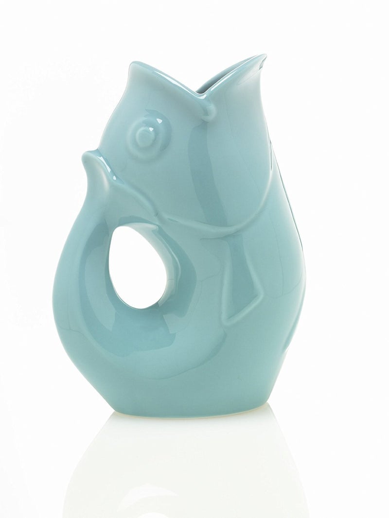 Gurgle Pot Aqua 9 1/2 Inches High
